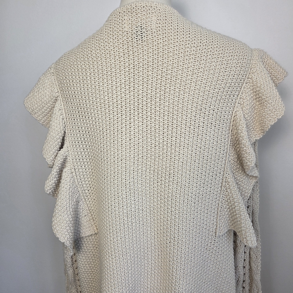 Universal Threads Ruffle Open Front Cotton Blend Cardigan - Picture 7 of 11